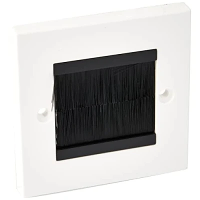 Afbeelding van Philex 70435R enkele breedte geborsteld kabel ingang/uitgang voorplaat, wit