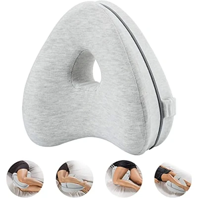 Afbeelding van CREATESTAR Beenkussen Kniekussen Ergonomisch Zijslaper Kussen met Optimaal Memory Foam voor Zijslapers Positioneringskussen Afneembare en Wasbare Cover (Lichtgrijs, Harttype)