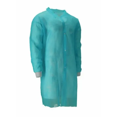 Afbeelding van Bezoekersjassen CMT Bezoekersjas PP Non Woven met Drukknopen Groen Maat M
