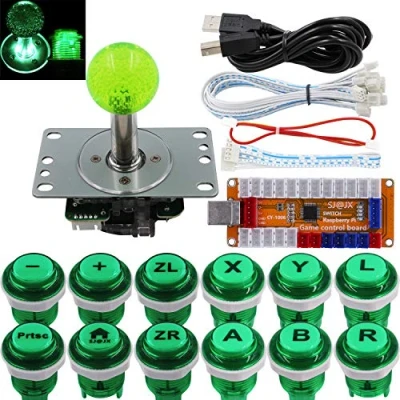 Afbeelding van SJ@JX Arcade Game LED Controller Lamp USB Encoder Gamepad Cherry MX Microswitch Light Button 4 8way Joystick for Nintendo Switch PC PS3 Raspberry Pi MAME