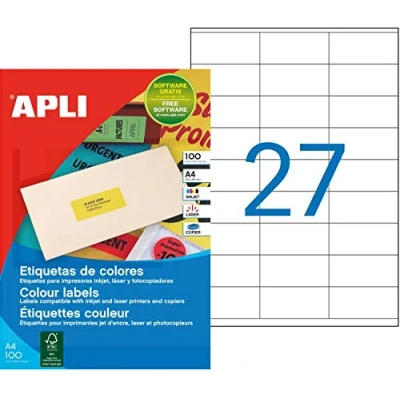 Afbeelding van agipa adresetiketten, 70 x 31 mm, geel