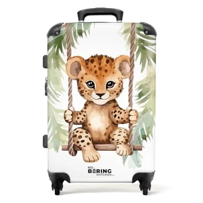 Afbeelding van NoBoringSuitcases.com® Baby koffer luipaard Reiskoffer groot 20 kg bagage