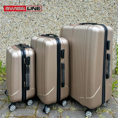 Afbeelding van Swiss Line Switzerland Kofferset 3 Delig Complete Reiskoffer set Hardcase koffer GOLD/GOUD