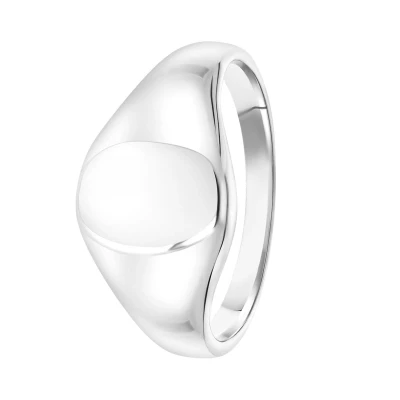 Afbeelding van Lucardi Zegel Ovaal Ring voor kinderen, Maat: 41, Silver