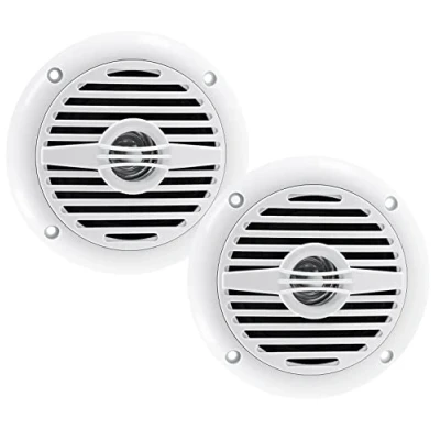 Afbeelding van ChiliTec Set van 2 waterdichte inbouwluidsprekers voor binnen en buiten, 100 mm, 60 W, wit
