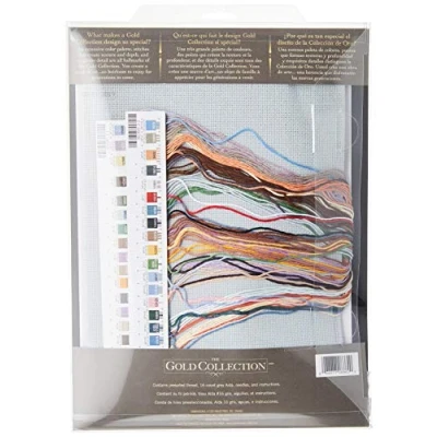 Afbeelding van Dimensions &quot;Winter&#039;s Hush Counted Cross Stitch Kit, veelkleurig, goud, 40 x 25 cm