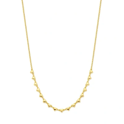 Afbeelding van Collier Hartjes 41 + 4 Cm 3 Micron Zilver Verguld (Geel)