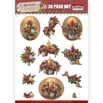 Afbeelding van 3D Push Out Amy Design History of Christmas Candles