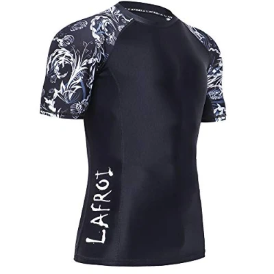 Afbeelding van LAFROI Heren korte mouw UPF 50+ Baselayer Skins Compressie Rash Guard Vital Size XXL