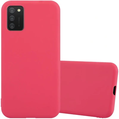 Afbeelding van Cadorabo Hoesje geschikt voor Samsung Galaxy A02s in CANDY ROOD Beschermhoes TPU silicone Case Cover