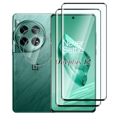 Afbeelding van FWKDWHPH [2+2 stuks]gehard glas beschermfolie voor Oneplus 12 en camerabeschermingsfilm,9H hardheid,krasbestendig,zonder luchtbellen,3D volle dekking,HD Display Protection