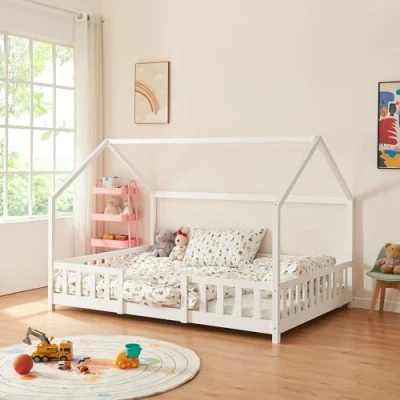 Afbeelding van Kinderbed Sisimiut met uitvalbeveiliging en matras 140x200 wit