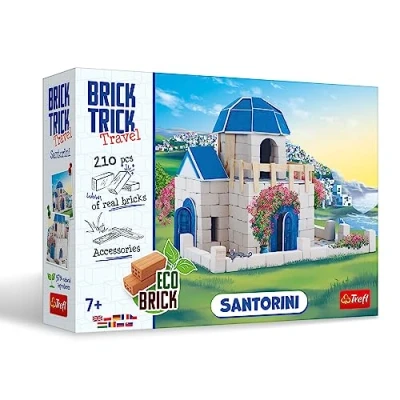 Afbeelding van Trefl Brick Trick Travel:Santorini Bouw met bakstenen Reizen, Witgekalkt Huis, Griekenland, Stad Oia, ECO blokken, Herbruikbaar, Creatieve Set voor Kinderen vanaf 7 jaar