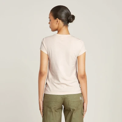 Afbeelding van G Star RAW Eyben Slim V hals Top 2.0, roze (Linen Gd D24533 b059 h033), S