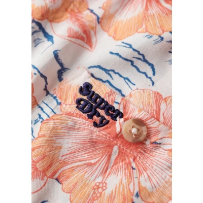 Afbeelding van Superdry Vintage Beach Resort Overhemdblouse, Dames, Maat: 34, Hibiscus navy