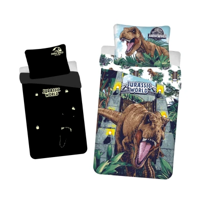 Afbeelding van Dekbedovertrek Roar Glow in the Dark Eenpersoons 140 x 200 cm Katoen