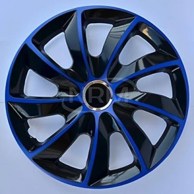 Afbeelding van NRM Stig Extra Wieldoppen 14&quot; Blauw &amp; Zwart set van 4 stuks ABS / Duurzaam Resistant