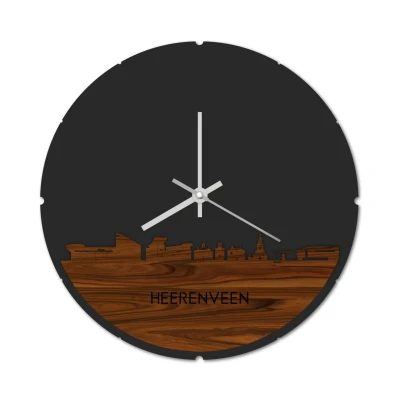 Afbeelding van Skyline Klok Rond Heerenveen Palissander