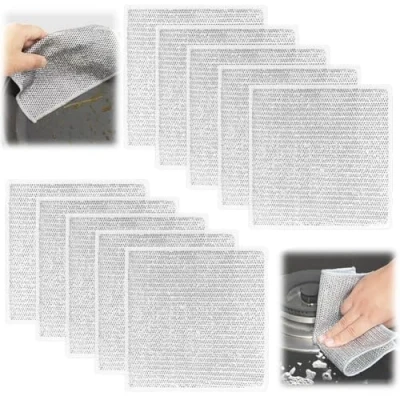 Afbeelding van Vicloon multifunctionele Draad vaatdoek voor nat en droog, 10 stuks Wire Dishcloth, krasvrije vaatdoek, herbruikbare draaddoeken, Vaatdoeken, vaatwasdoeken keuken, huishouden
