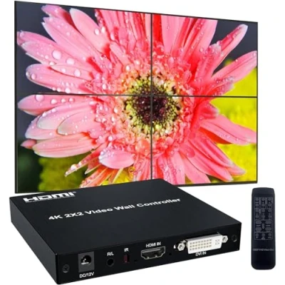 Afbeelding van NINGKANGSHENG 4K 60HZ 2X2 Video Wall Controller HDMI/DVI Ingangen 4 HDMI Uitgang Processor Ondersteuning 180 Graden Rotatie 1X2 2X1 1X3 3X1 1X4 4X1 Schermsplicing