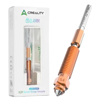 Afbeelding van Creality K2 Plus mondstuk, 0,4 mm, 3D printermondstuk, eenhoorn, quick swap mondstuk met titanium legering, koperlegering en gehard staal voor printer