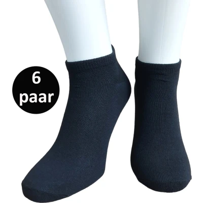 Afbeelding van WeirdoSox Sneaker sokken 6 paar Unisex Zwart Maat 35/38 Enkel Korte