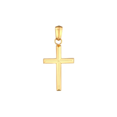 Afbeelding van Kuzzoi Modern Cross Hanger goldcoloured, Heren, Maat: One Size, Gold coloured