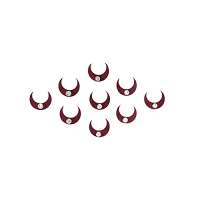 Afbeelding van KULIA Vrouwen Bindi Rode Kastanjebruine 6 Pakketten Dots Tattoos Sticker Tikka Bollywood Fancy Party Mix Size Voorhoofd Indian Etnische Ronde Mode sieraden Maharashtra