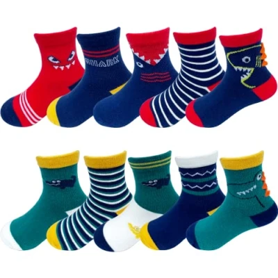 Afbeelding van 10 Paar Jongens Meisjes Katoenen Sokken voor Unisex Baby Kids 1 Jaar(6#Crocodile,M: 3 5 Jaar)