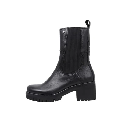 Afbeelding van Panama Jack Poppy Enkellaarsjes met plateauzool, Dames, Maat: 40, Black Leer