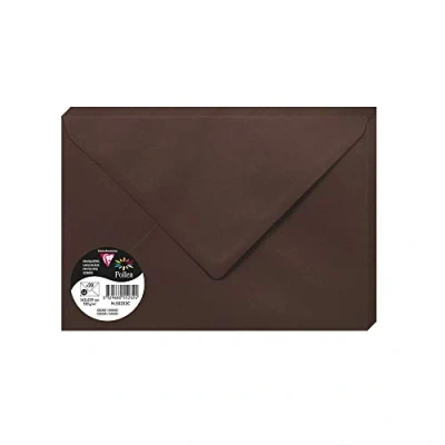 Afbeelding van Clairefontaine 55232C verpakking met 20 enveloppen pollen gevoerd, formaat C5 (16,2 x 22,9 cm), 120 g, ideaal voor je uitnodigingen en correspondentie, cacaobruin, 1