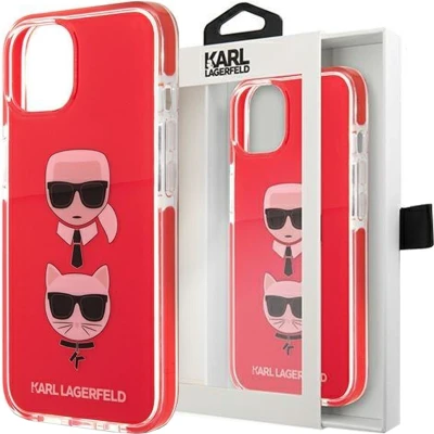 Afbeelding van Karl Lagerfeld KLHCP13STPE2TR iPhone 13 mini 5.4 hardcase rood/rood Karl&amp;Choupette Head