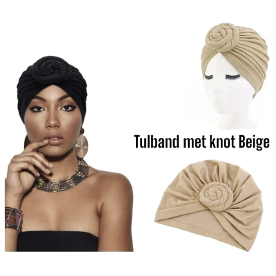 Afbeelding van Cabantis Tulband met Knot Hoofddeksel Islamitisch Muts Beige