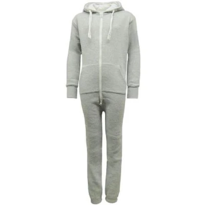 Afbeelding van Jogging onesie grijs maat 122/128 joggingstof huispak