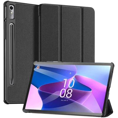 Afbeelding van Lenovo Tab P11 Pro (2nd gen) Hoes: Dux Ducis Domo Bookcase Zwart Kunstleder Tablet Hoezen