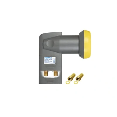 Afbeelding van Humax Gold Twin LNB, digitale satellieten universele LNB met LTE filter voor 2 teilnehmer INKL. Wetterschutzgehäuse und F Steckern mit Dichtung für besten Satempfang in HD, Full UHD, 4K en 8K