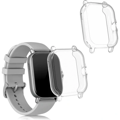 Afbeelding van kwmobile 2x smartwatch hoes geschikt voor Huami Amazfit GTS 3 / 2 2e hoesje Siliconen sporthorloge cover Activity tracker case in transparant