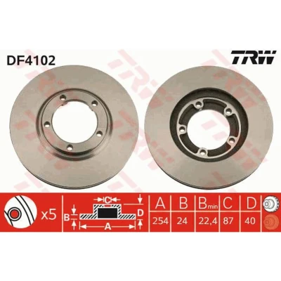 Afbeelding van Trw Remschijf DF4102