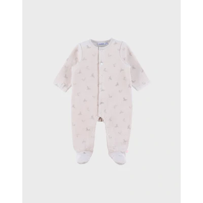 Afbeelding van Noukie&#039;s Baby Pyjama Unie Ivoorkleurig Zeehondenprint Velour 6 maand 68