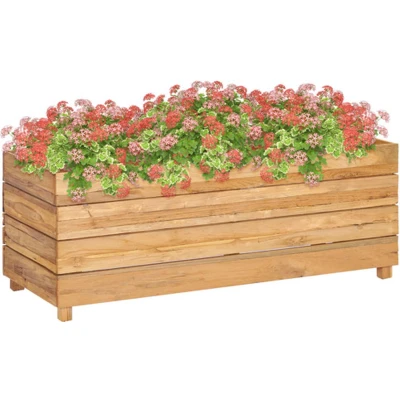 Afbeelding van Plantenbak verhoogd 100x40x38 cm massief teakhout