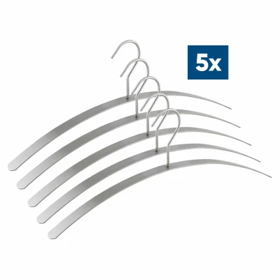 Afbeelding van 5x RVS Kledinghanger plat, open oog, 304