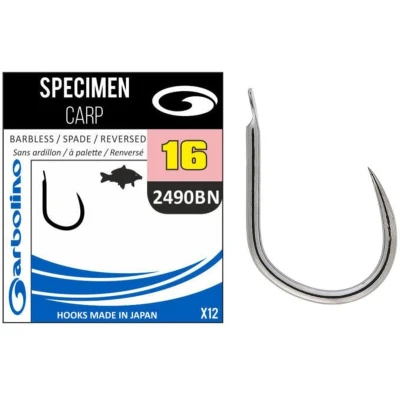 Afbeelding van Garbolino Specimen Carp 2490BN Reversed Barbless Spade (12 pcs) Maat : 14