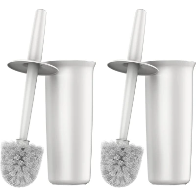 Afbeelding van MR.SIGA Toiletkom borstel en houder voor badkamer, wit, 2 stuks