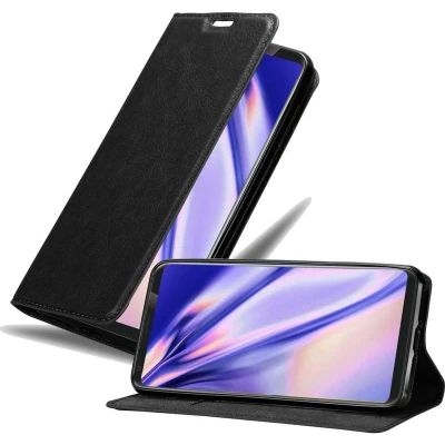 Afbeelding van Cadorabo Hoesje geschikt voor LG V35 in ZWARTE NACHT Beschermhoes met magnetische sluiting, standfunctie en kaartvakje Book Case Cover Etui