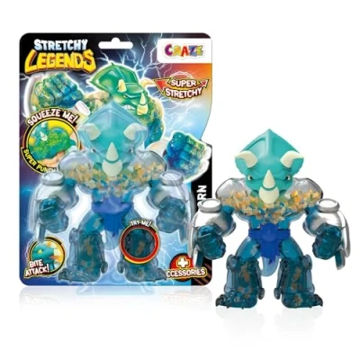 Afbeelding van CRAZE Legenends Stretchy Battlehorn elastische actiefiguren voor kinderen, rekbare superheldenfiguren te verzamelen met slijmvulling