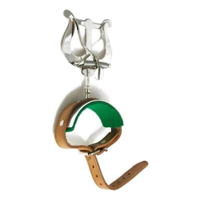 Afbeelding van Tuyama® marsvork voor dwarsfluit met leren armband fluitmarsvork dwarsfluiten fluit muziekhouder Lyre Lyra