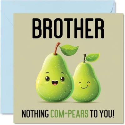 Afbeelding van Verjaardagskaarten voor broer Nothing Com Pears Grappige gelukkige verjaardagskaart van zus, verjaardagscadeau of 145 mm x grap wenskaarten mannen hem
