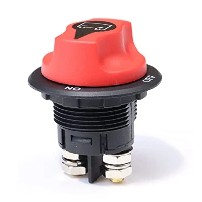 Afbeelding van MILIFT Accuschakelaar, 12 V 48 V, auto accu, scheidingsschakelaar, hoofdschakelaar, DC 32 100 A, waterdicht, aan/uit inbouwschakelaar voor motorfiets, vrachtwagen, marine/boot, offroad, voertuig,