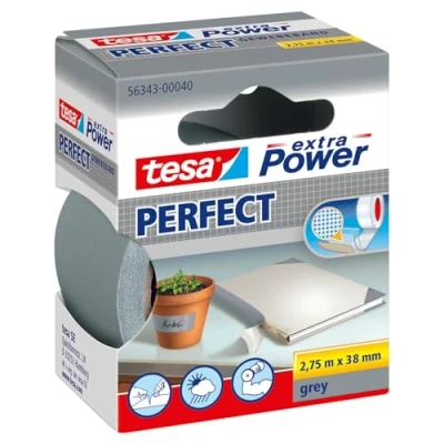 Afbeelding van Tesa extra Power Perfect, ft 38 mm x 2,75 m, grijs textieltape