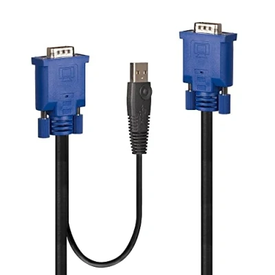 Afbeelding van LINDY KVM Adapter [1x VGA 1x VGA, USB A] 3.00 m Zwart, Blauw